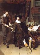 Thomas De Keyser Portrait of Constatijn Huygens and his clerk oil